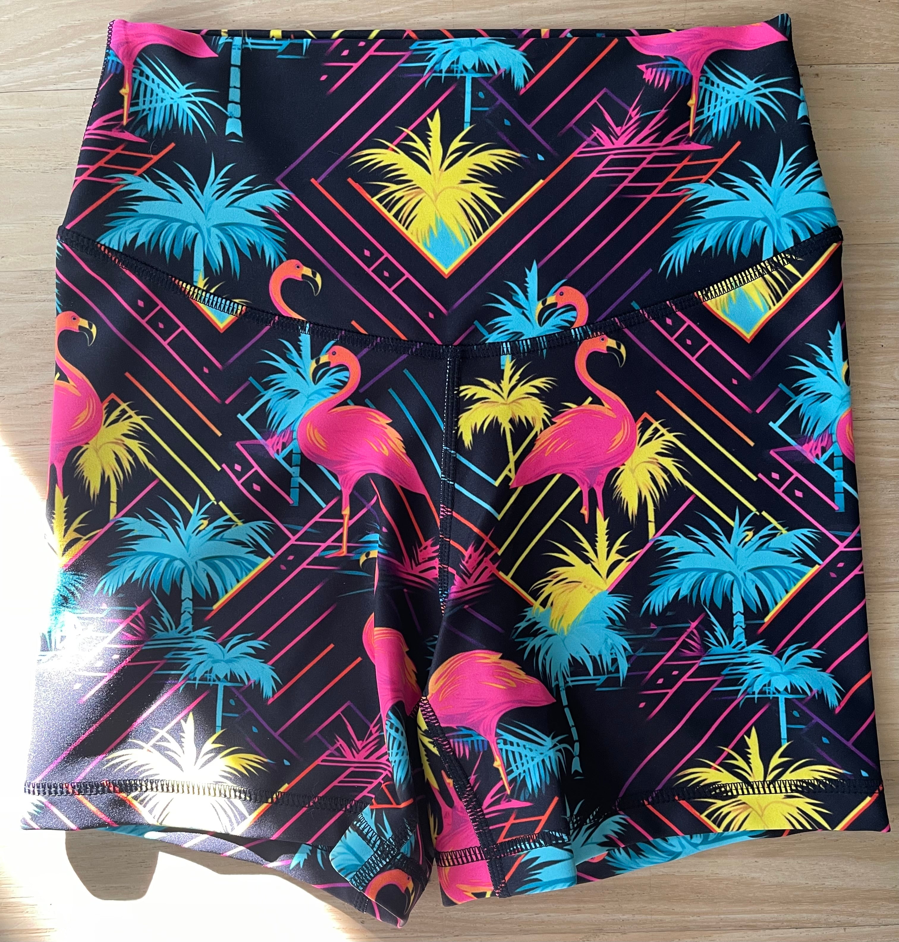 Miami Flamingo Hybrid Shorts No Pockets