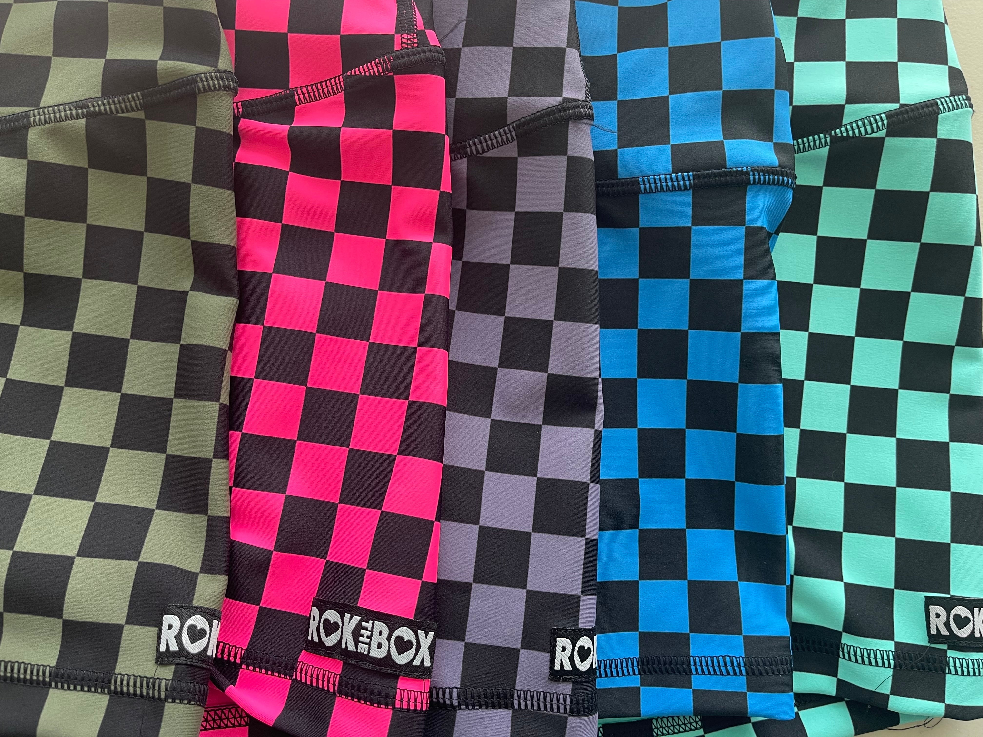 BLUE FLEX CHECKS 4.5 Midrise HYBRID Shorts No Pockets