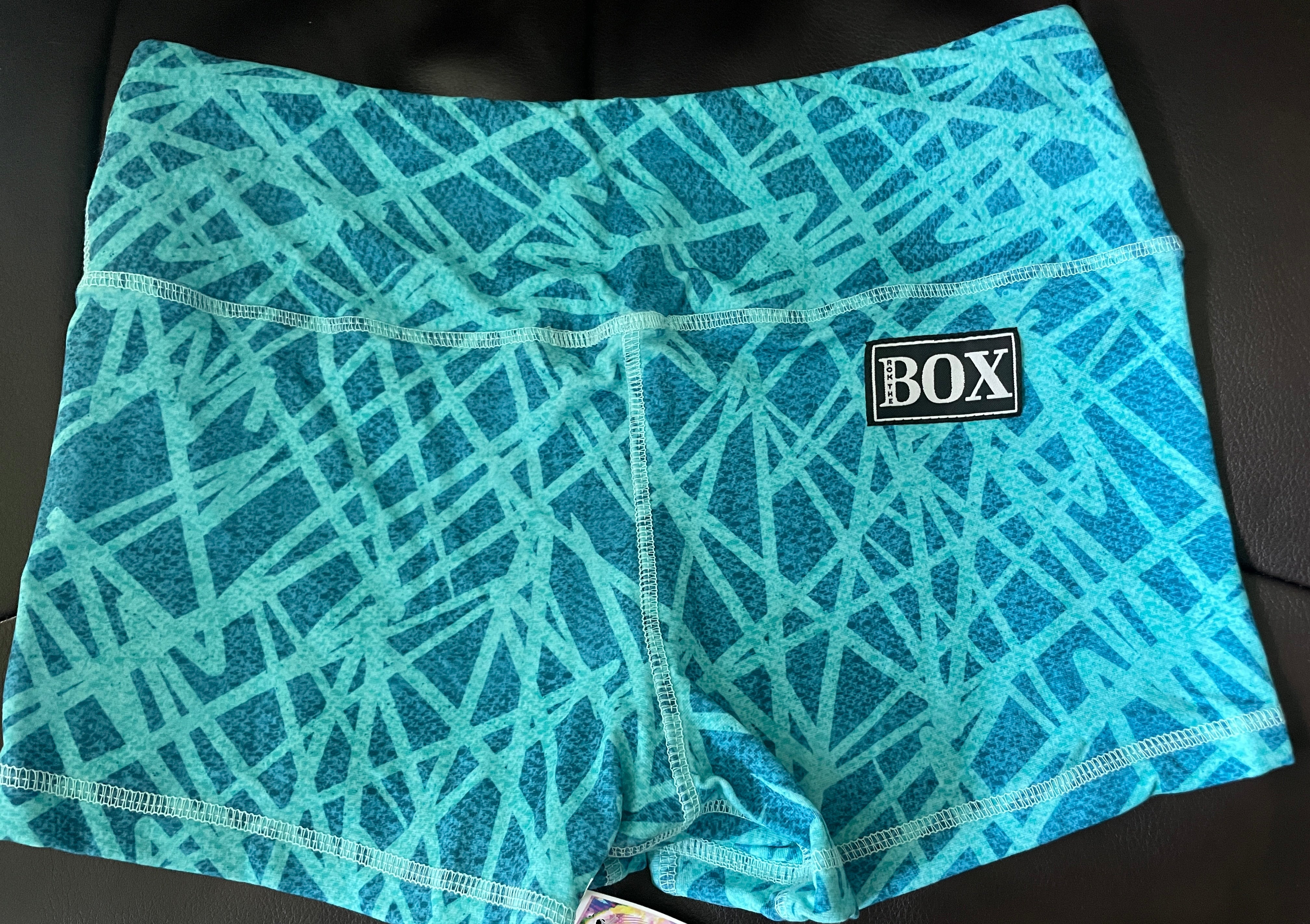 Emerald Lines Midrise Medium 2.5"inseam w/elastic in waistband- OG Fabric