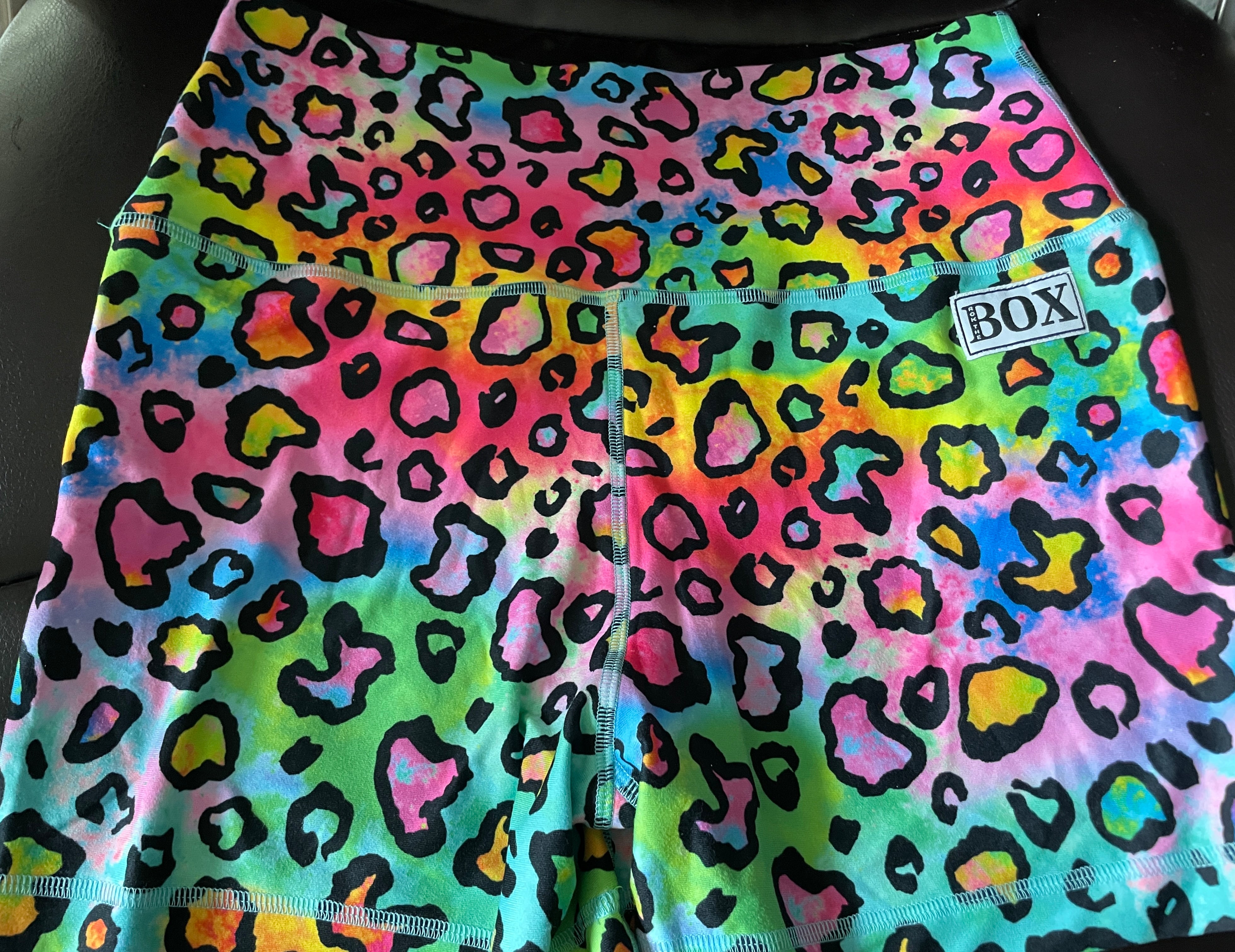 Rainbow Leopard OG Highrise X Large 4.5"inseam High waist- OG Fabric