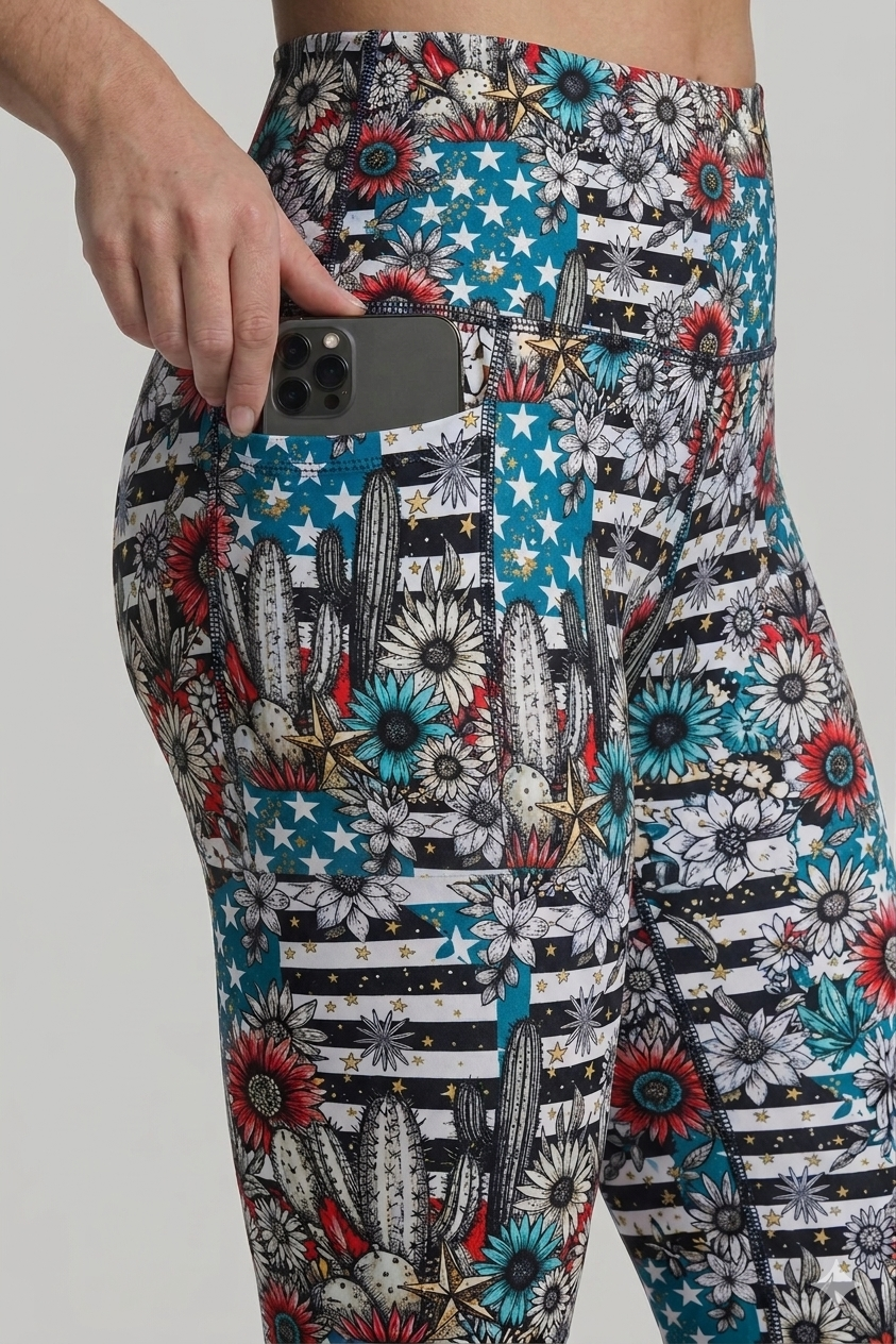 Cactus Merica ROK Leggings With Pockets