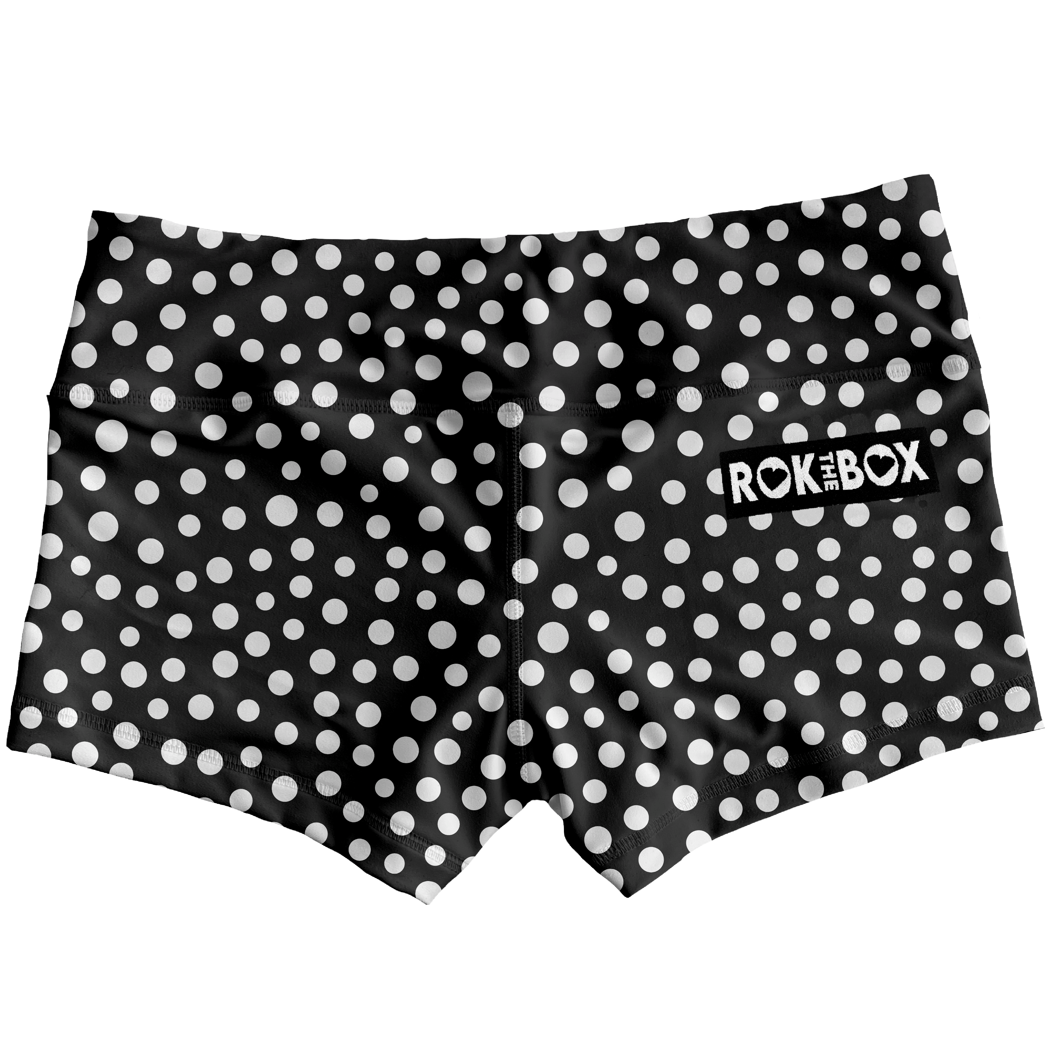 White on Black Dots Hybrid Shorts No Pockets