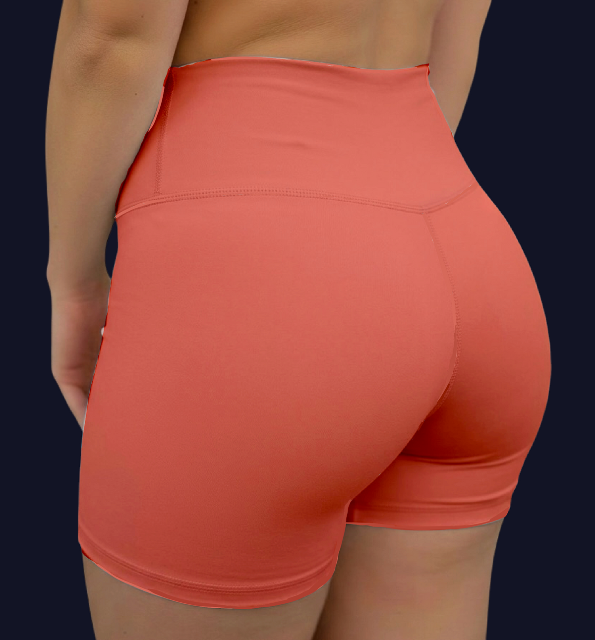 Coral Midrise Shorts No Pockets