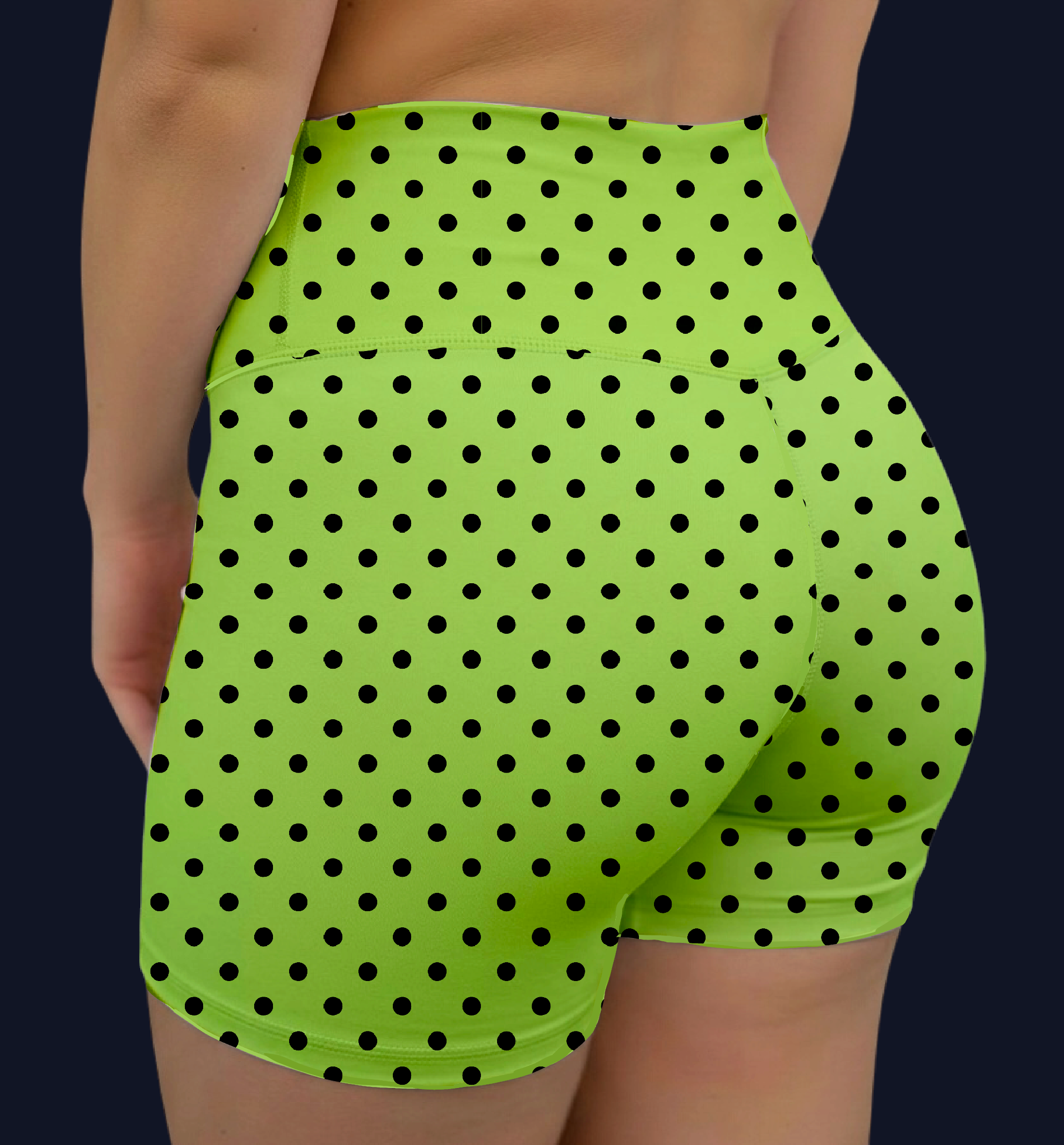 Lime Polka Dots VNFS Shorts No Pockets