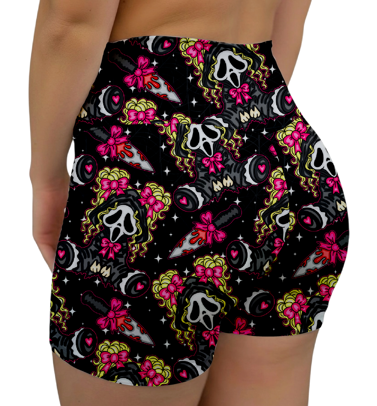 Slasher Babes Mask Midrise Shorts No Pockets