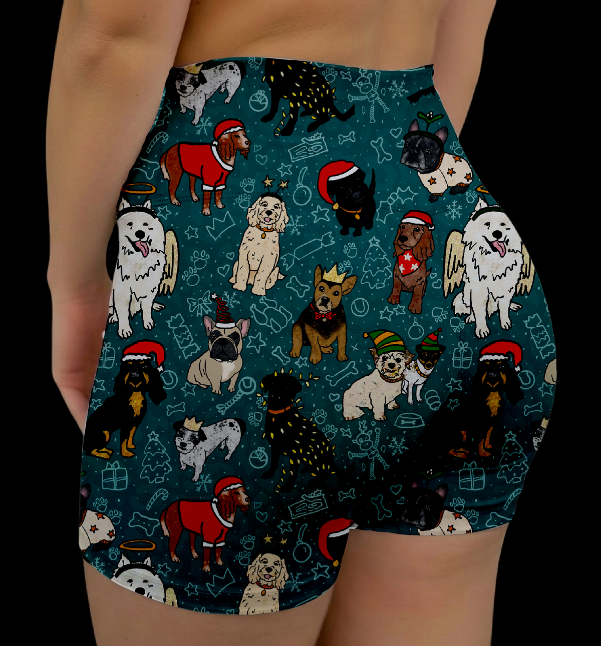 Puppy Christmas Hybrid Shorts No Pockets