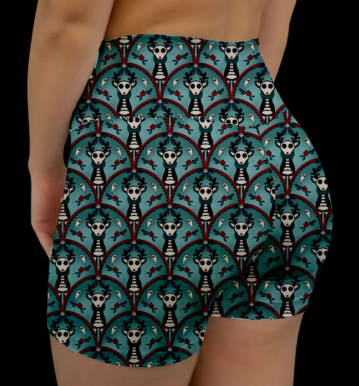 Creepy Doily Deer Midrise Shorts No Pockets