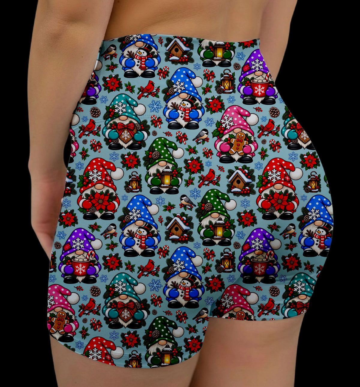 Winter Gnomes Hybrid Shorts With Pockets