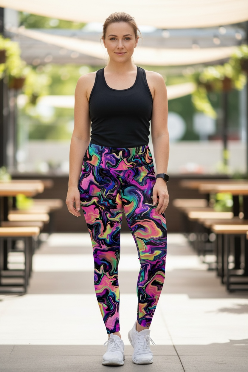 Neon Wave ROK Leggings No Pockets