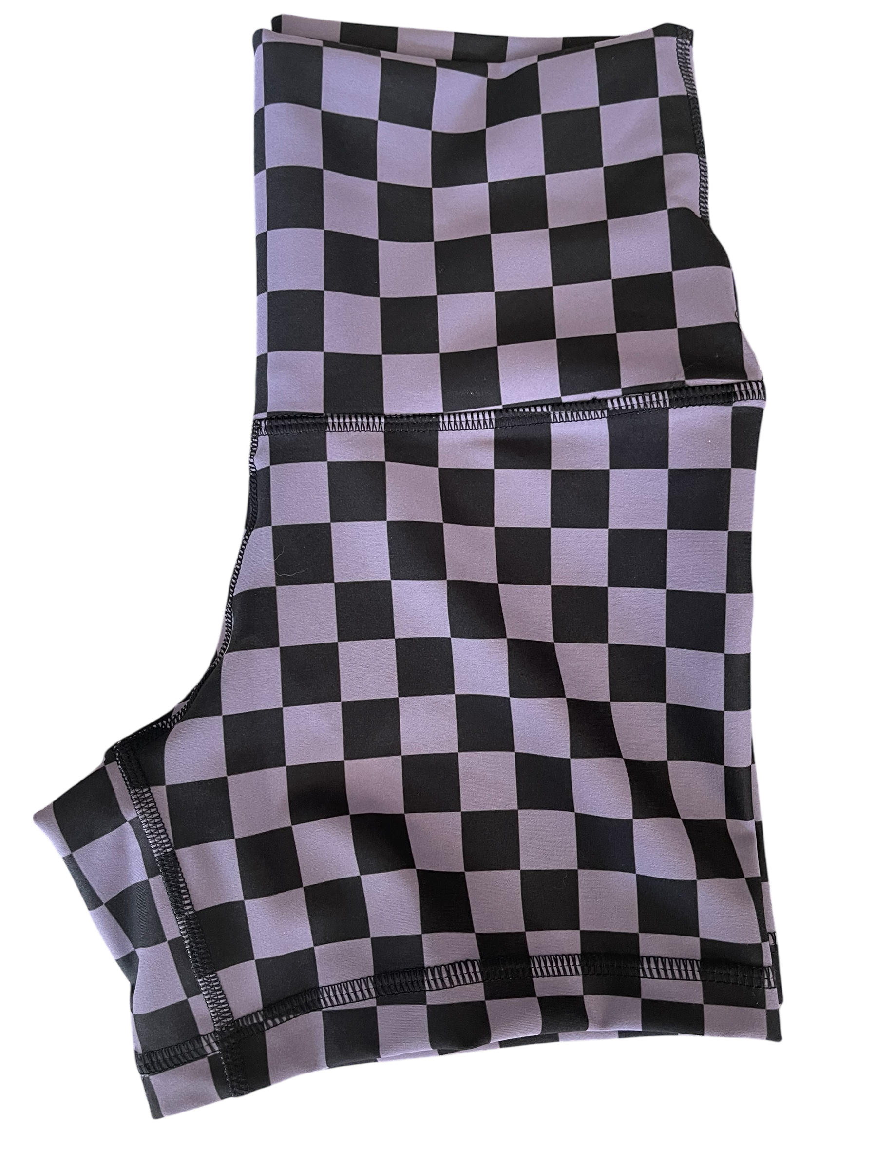 Plum Check FLEX - Midrise Hybrid Shorts No Pockets