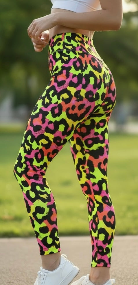 Hot Neon Leo 25" Small ROK leggings w/pockets Flex