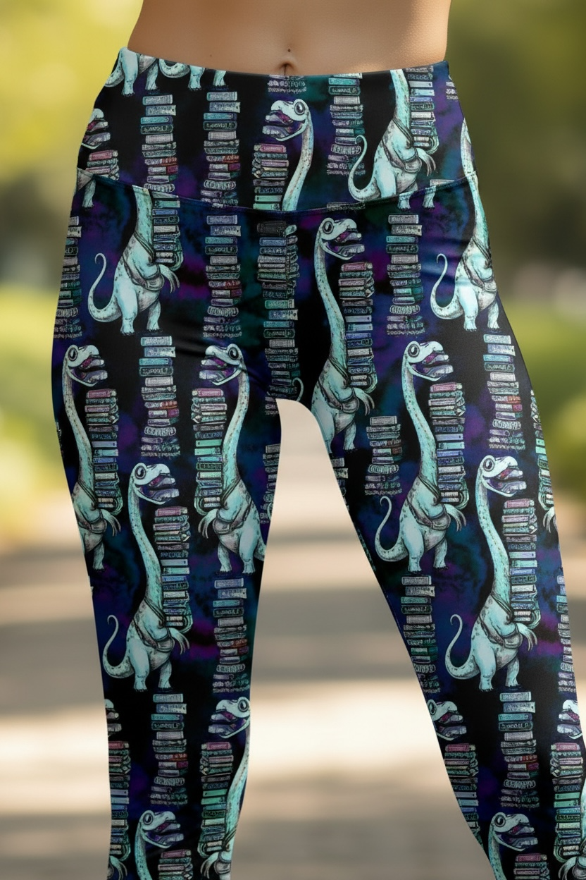 Dino Bookworm ROK Leggings No Pockets