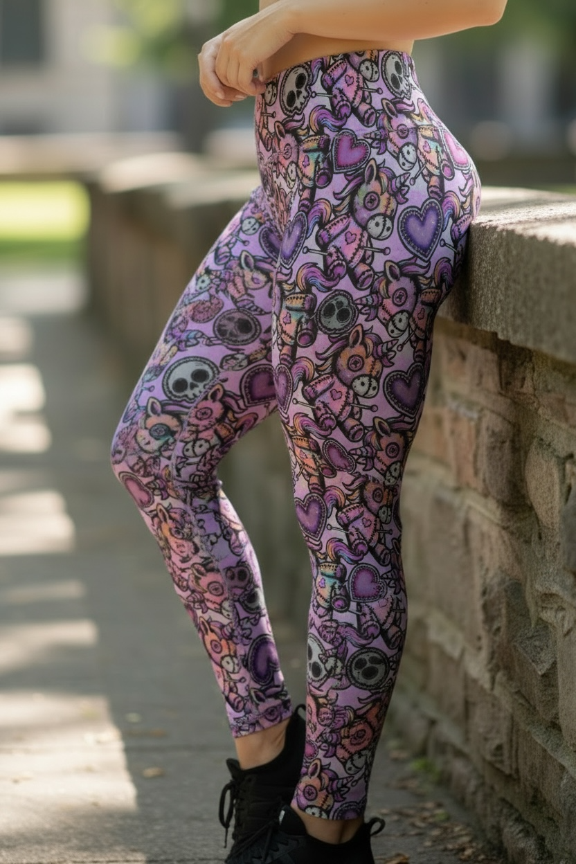 Voodoo Unicorn Zombies ROK Leggings No Pockets
