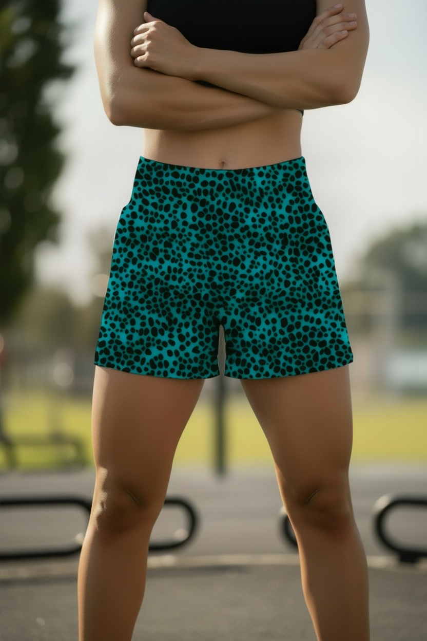 Teal Cat Yogi Short