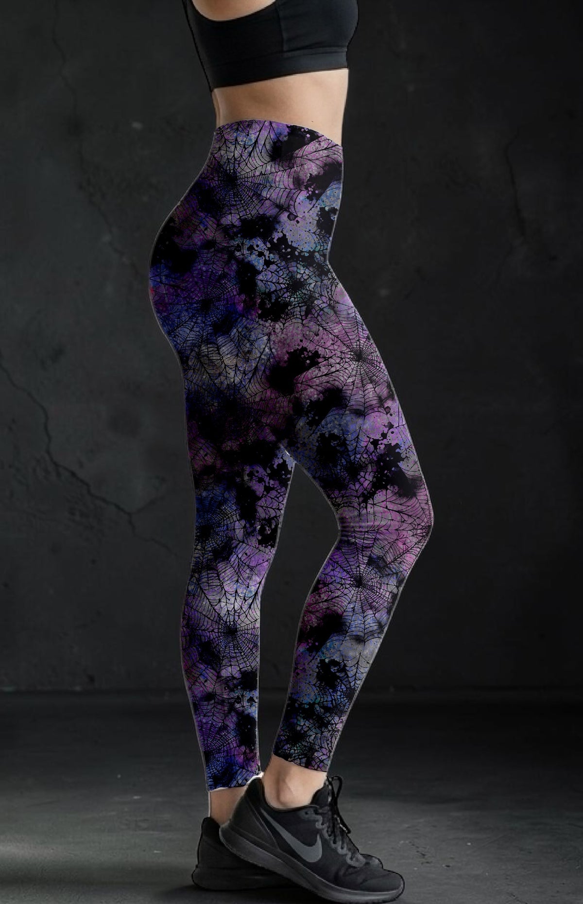 Dark Mauve Webs ROK Leggings With Pockets