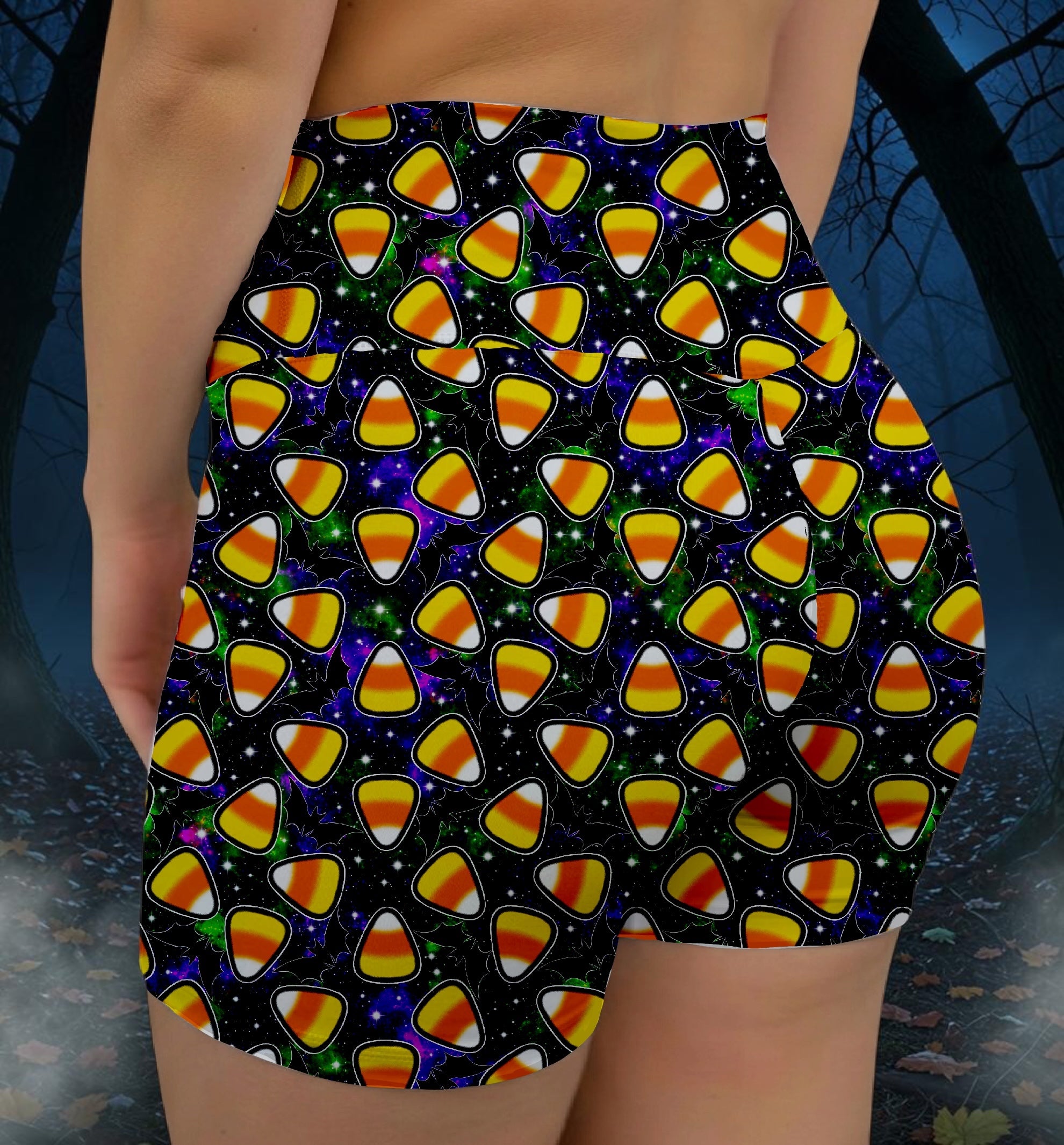 Candy Corn Midrise Shorts No Pockets