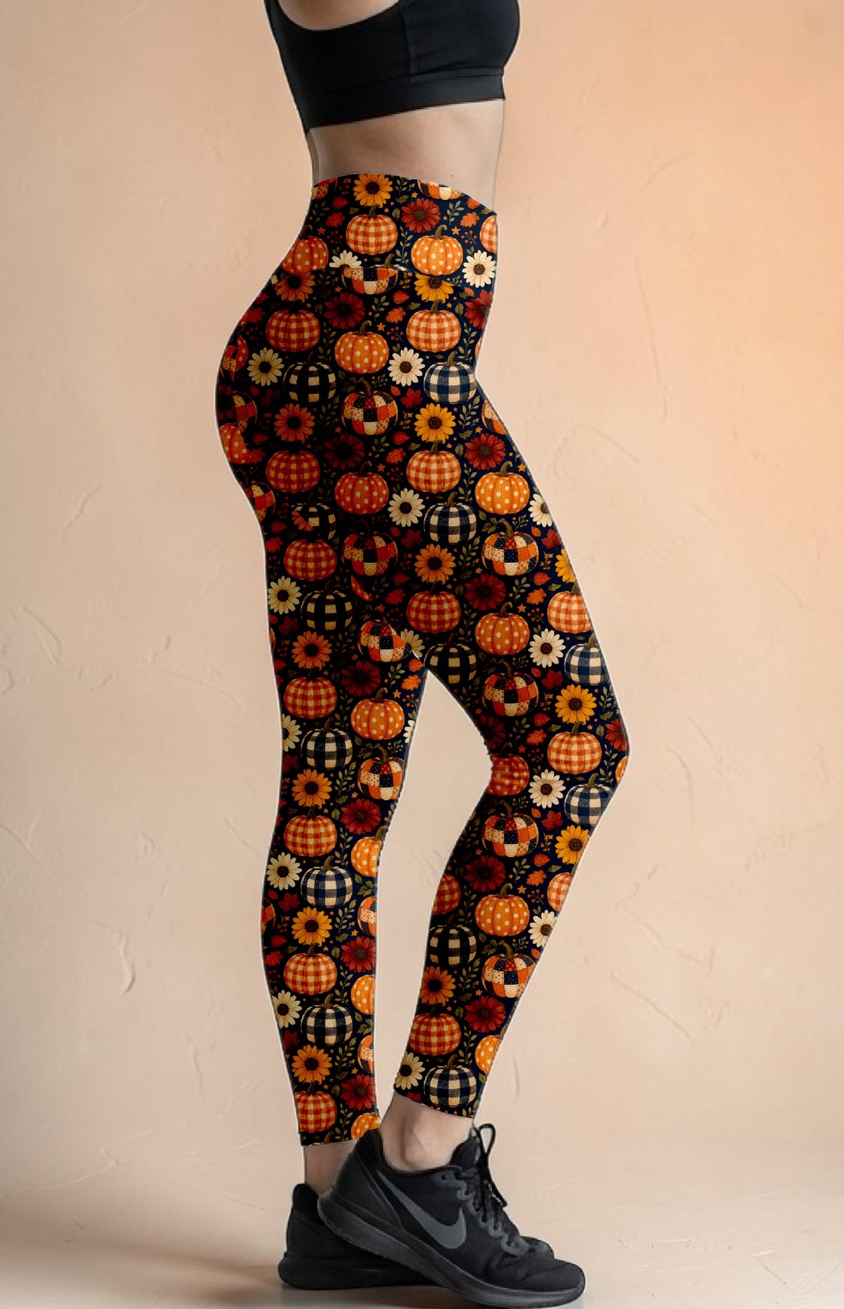 Patched Pumpkins ROK Leggings With Pockets