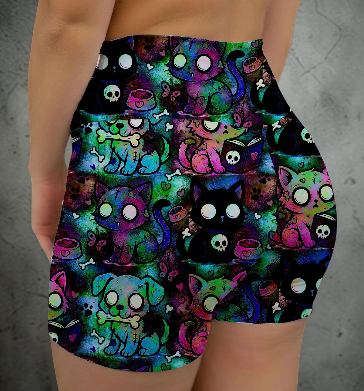 Teal Zombie Pet Hybrid Shorts No Pockets