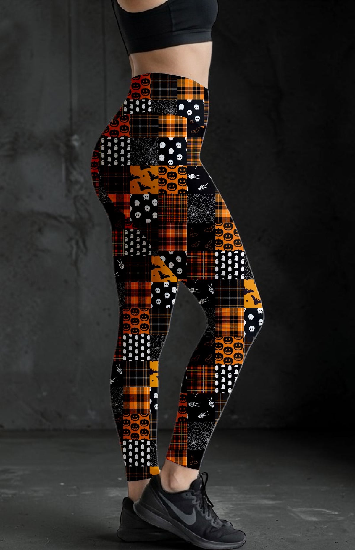 Haunted Patchwork ROK Leggings With Pockets
