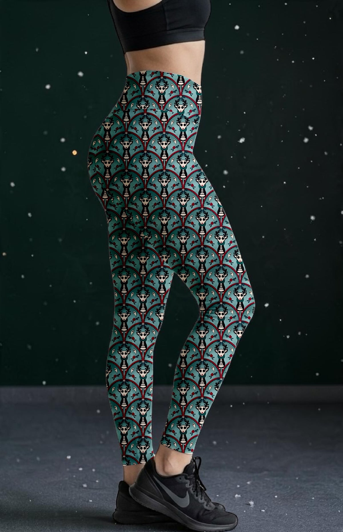 Creepy Doily Deer ROK Leggings No Pockets