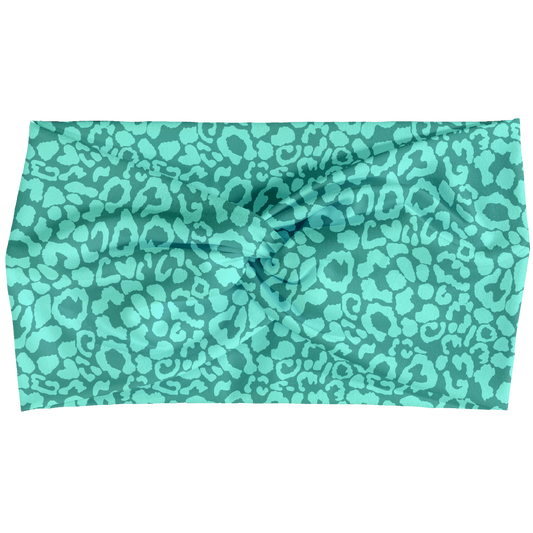 Teal Leo Twist Headbands