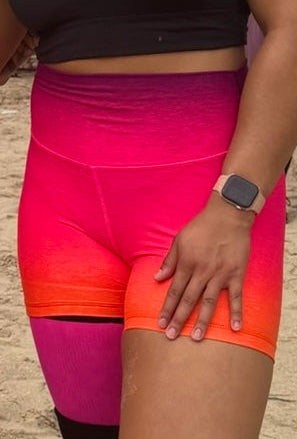 Wine Ombre Midrise Shorts No Pockets