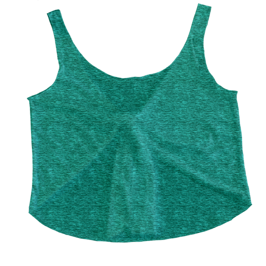 Teal Heathered Tieback Tank