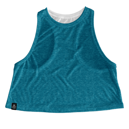 Med Teal Heathered Tops