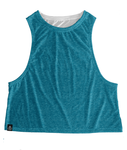 Med Teal Heathered Tops