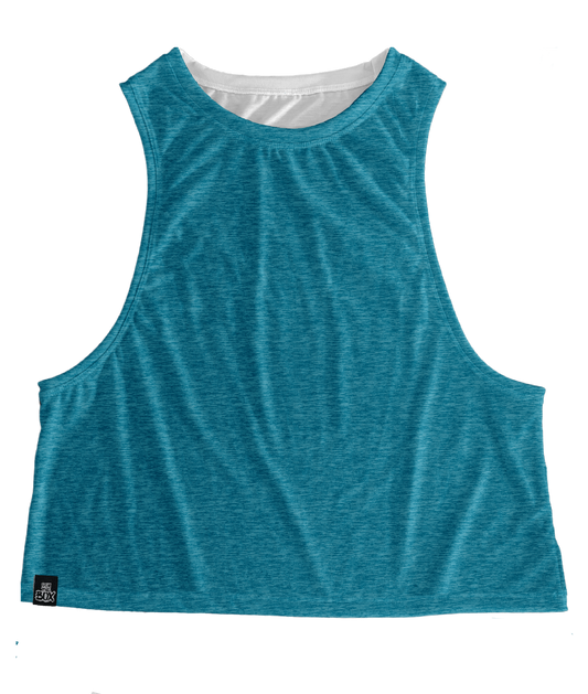 Med Teal Heathered Tops