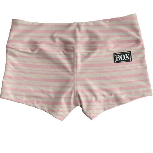 Sarah’s Pastel pink Lines Shorts WITH POCKETS
