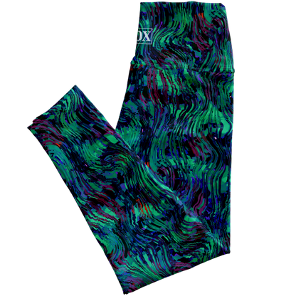 Green Squiggly Regular Rise Leggings