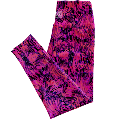 Magenta Squiggly Regular Rise Leggings