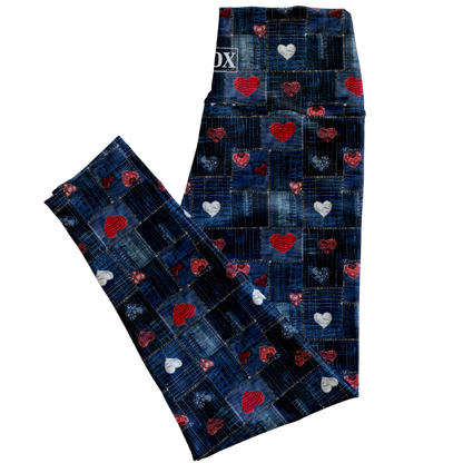 Blue Jean Red Hearts Regular Rise Leggings