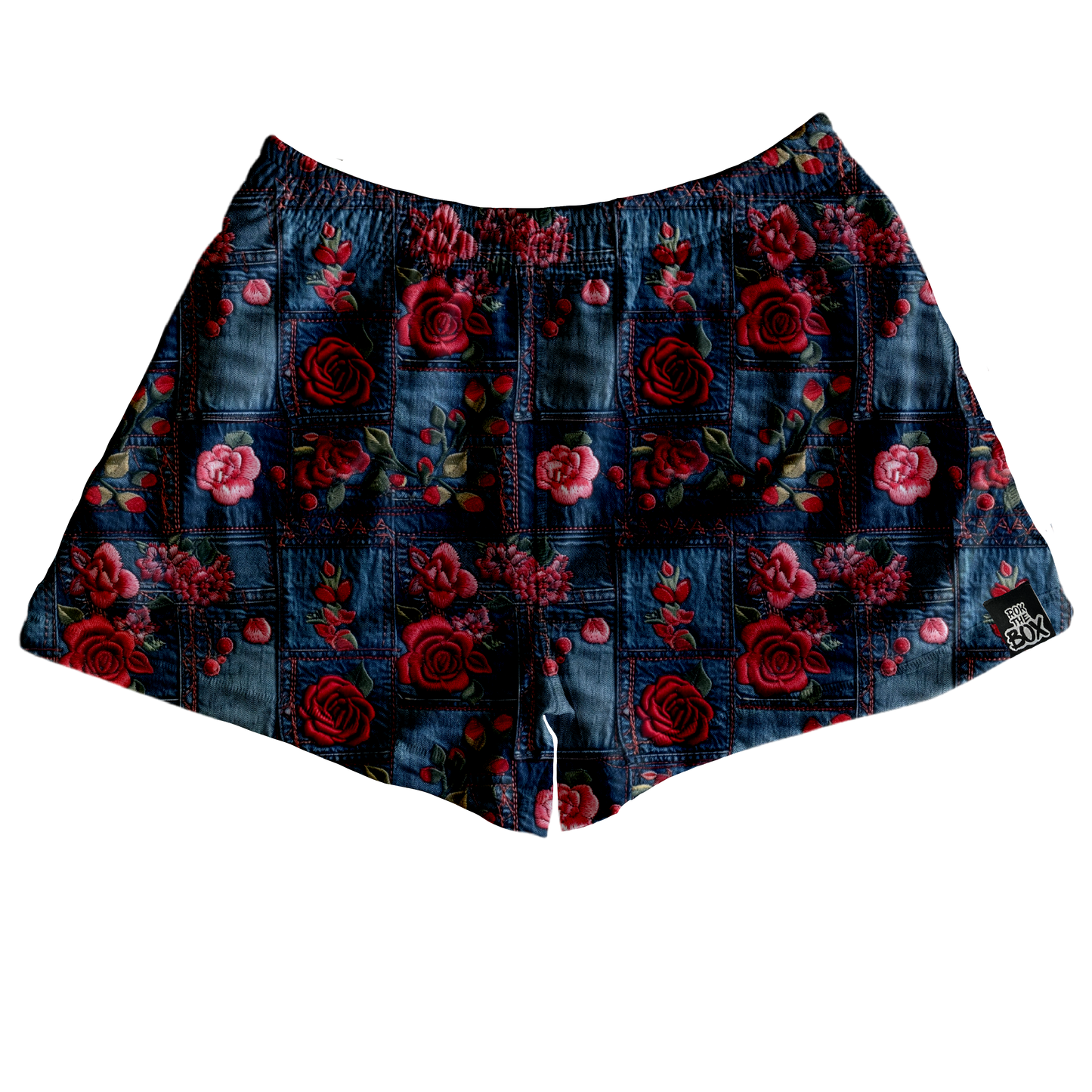Blue Jean Red Roses Lounge Short!