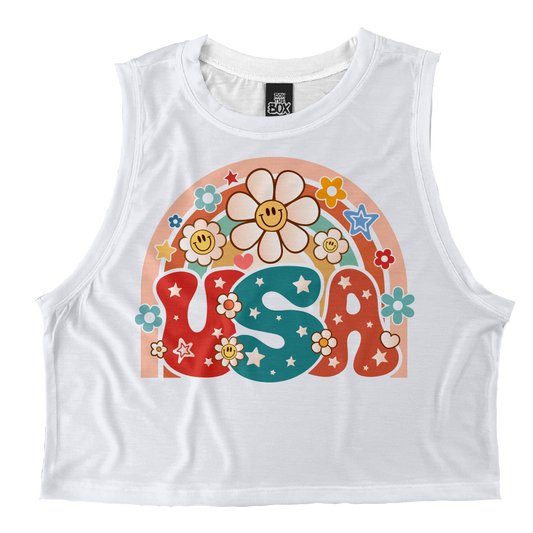 Rainbow over USA Freestyle Tank