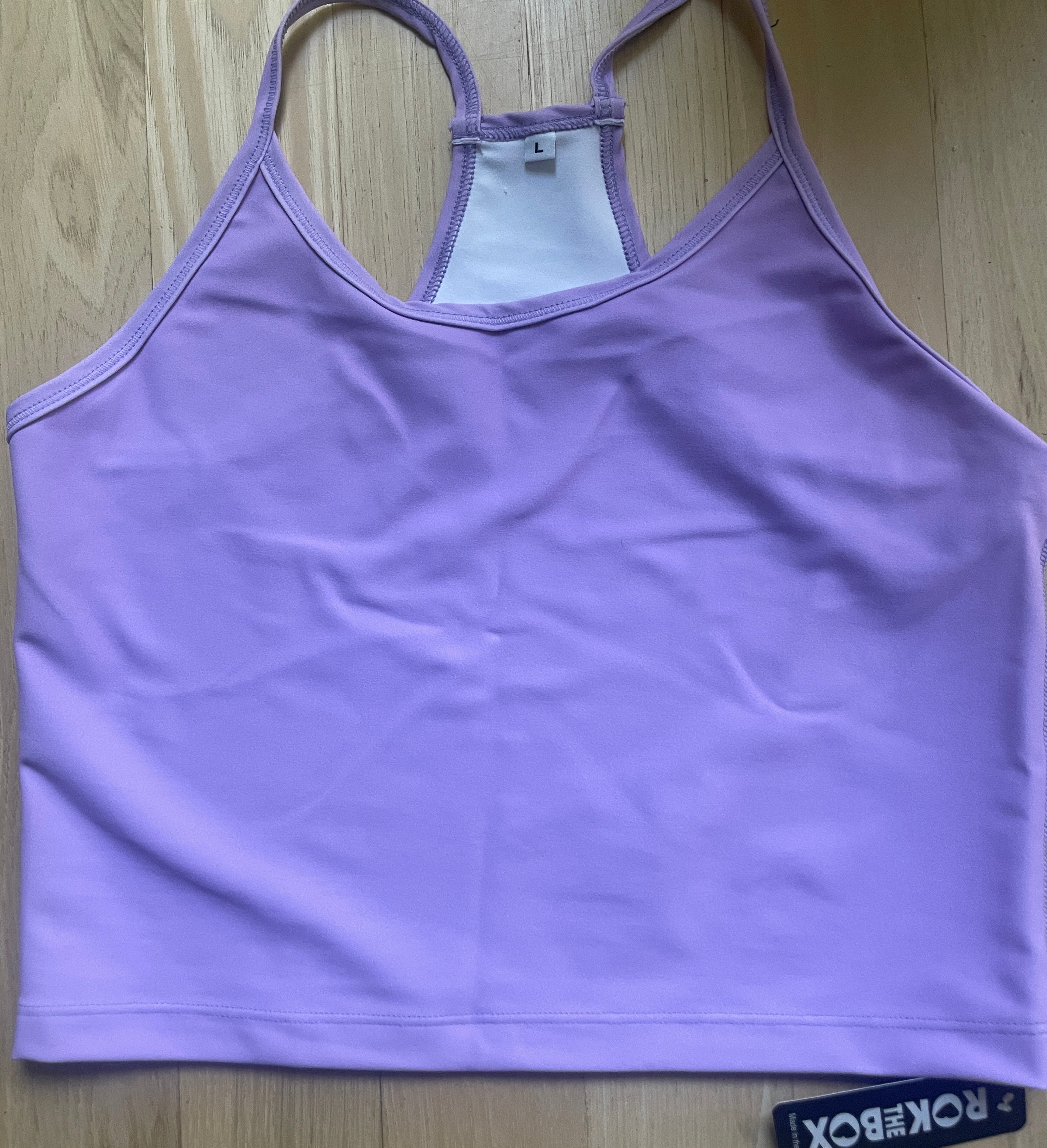 Purple Pastel Solid Butter ROK Tank CROP Length