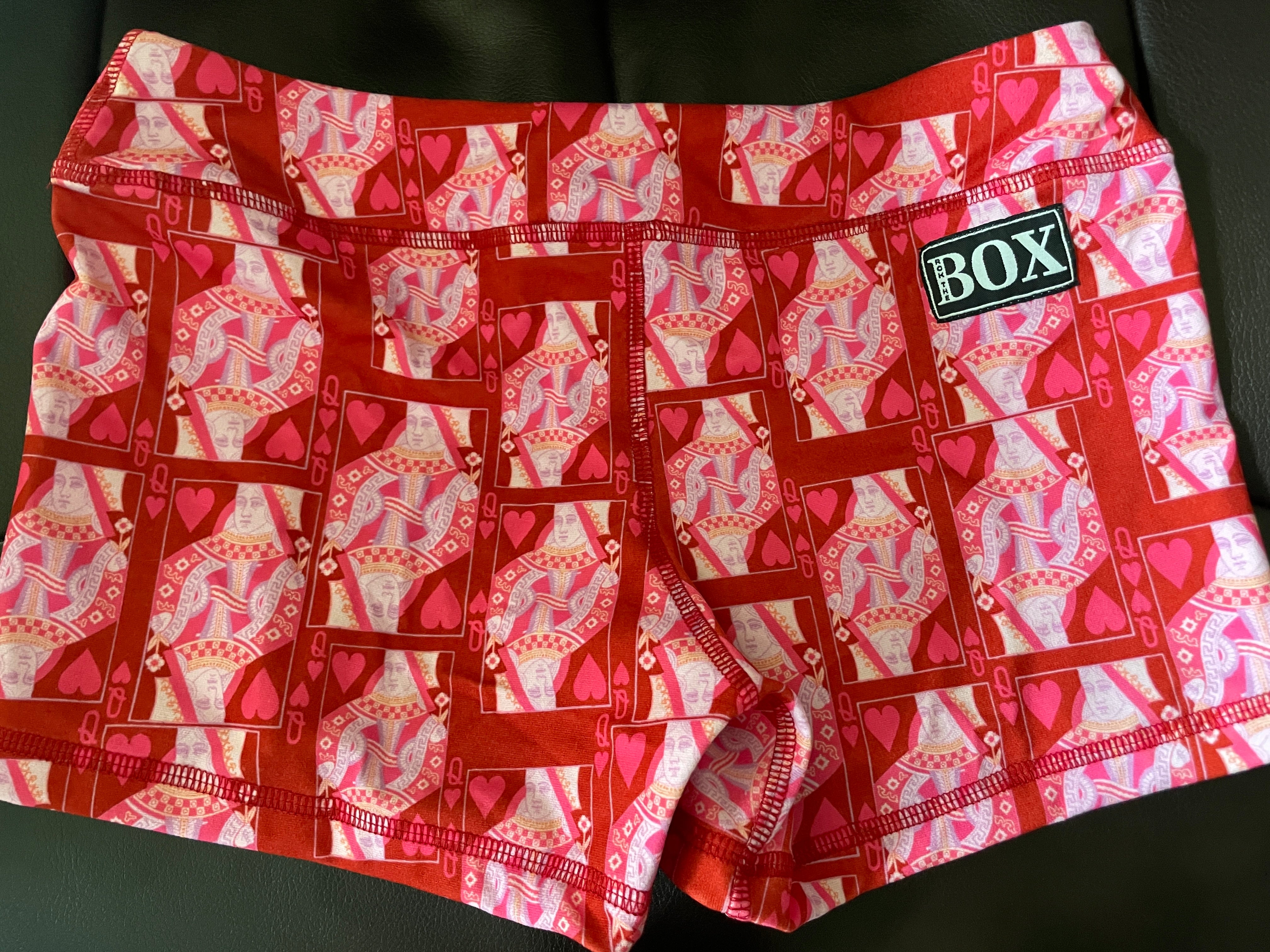 Queen of Hearts Midrise Medium 3"inseam Low waist w/elastic- OG Fabric
