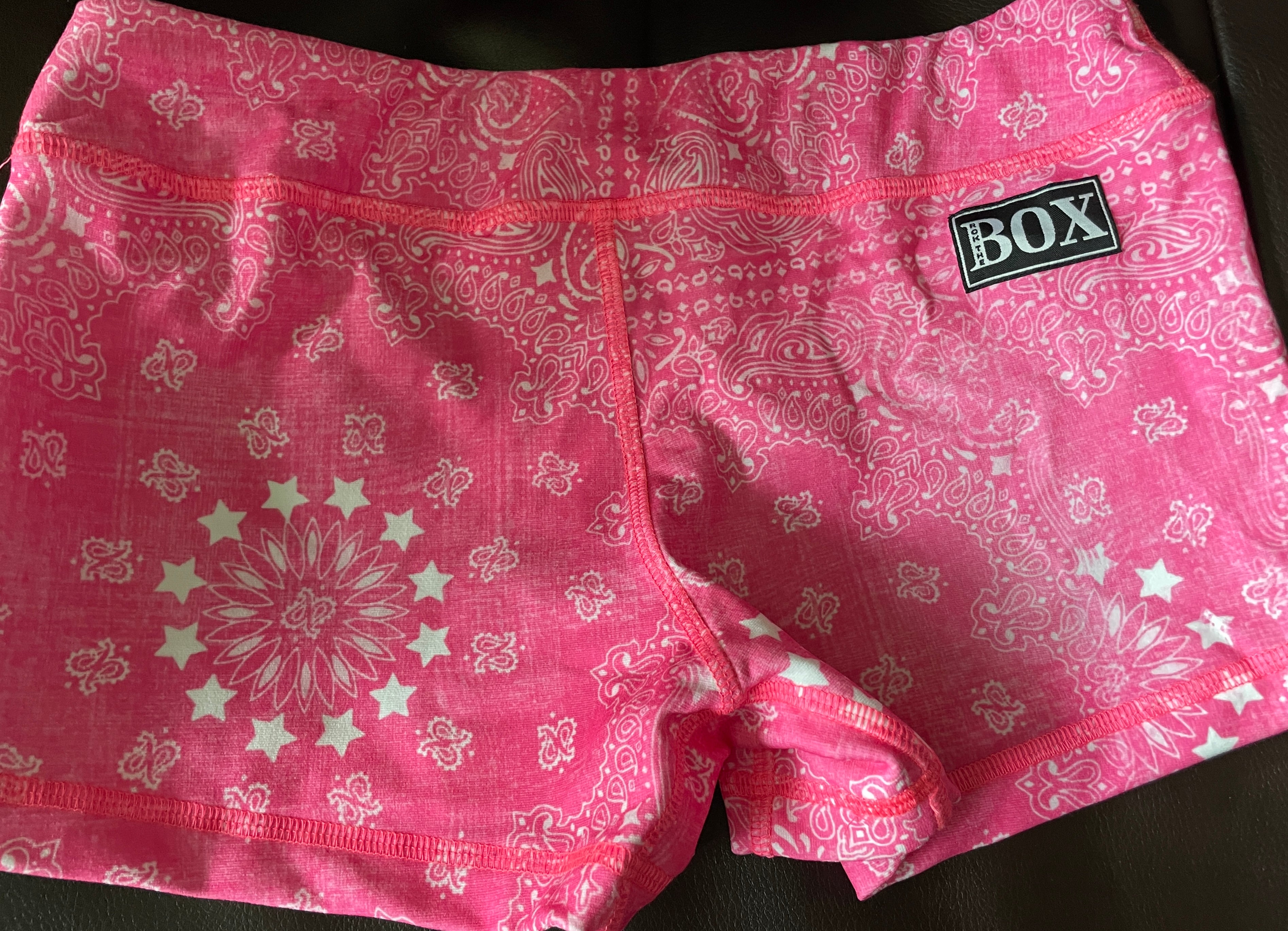 Pink Bandana Midrise Medium 2.5"inseam w/elastic in waistband  - OG Fabric