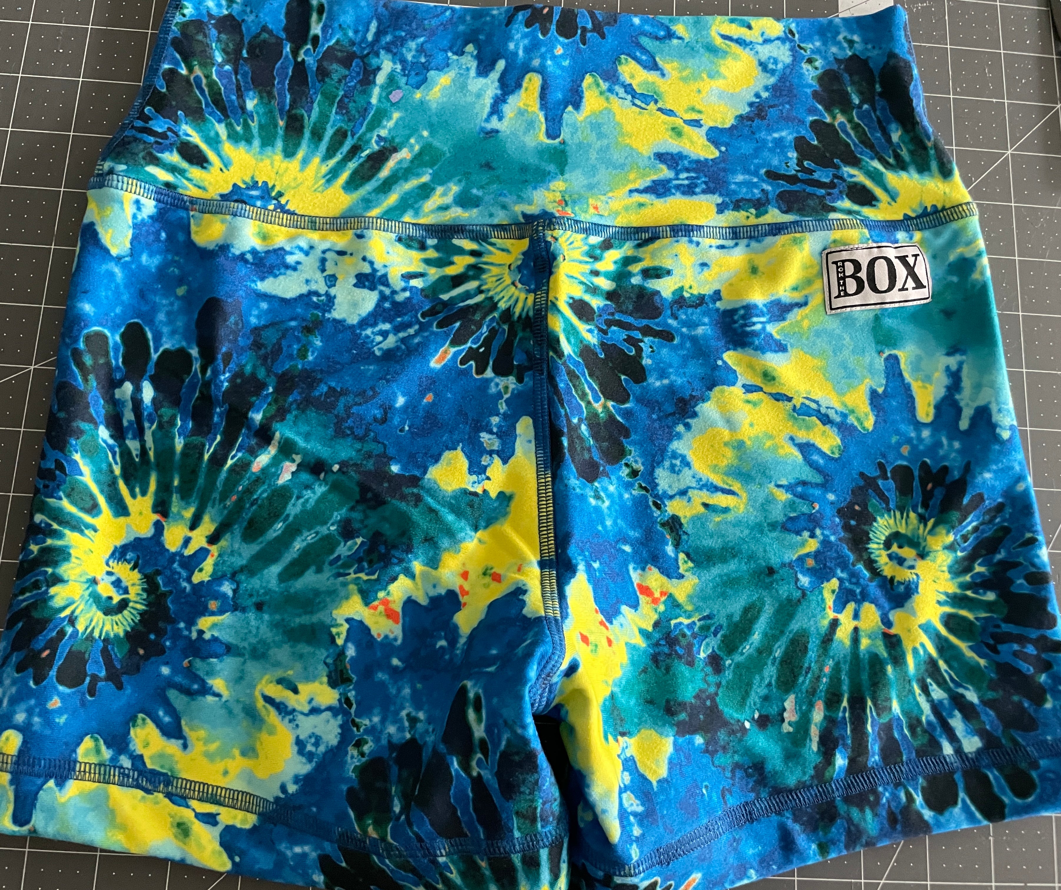 BLU N YELL TIEDYE HIGHRISE 4.5"inseam MEDIUM  - OG Fabric