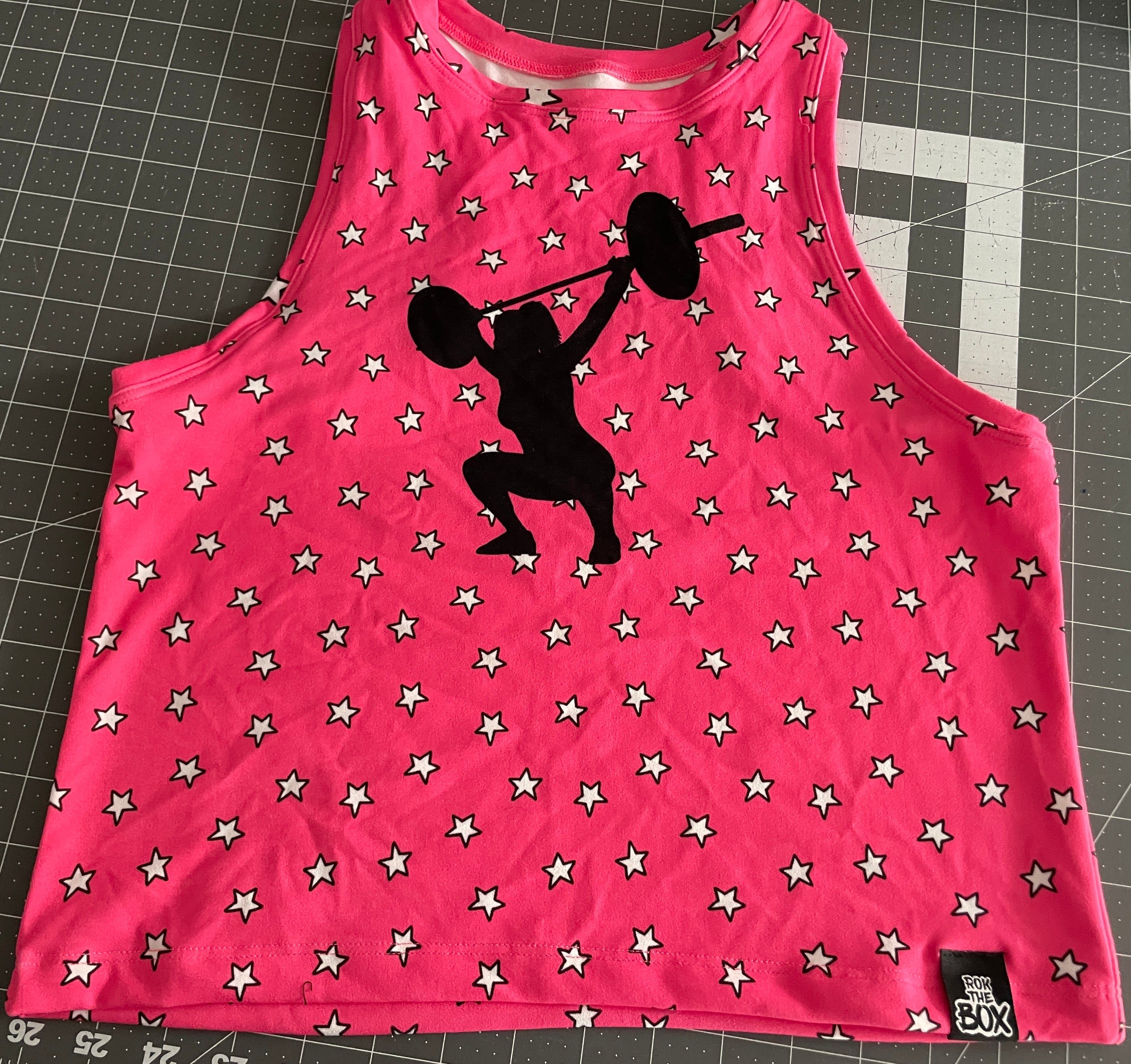 WHITE STARS ON PINK Competition Tank  Medium OG FABRIC
