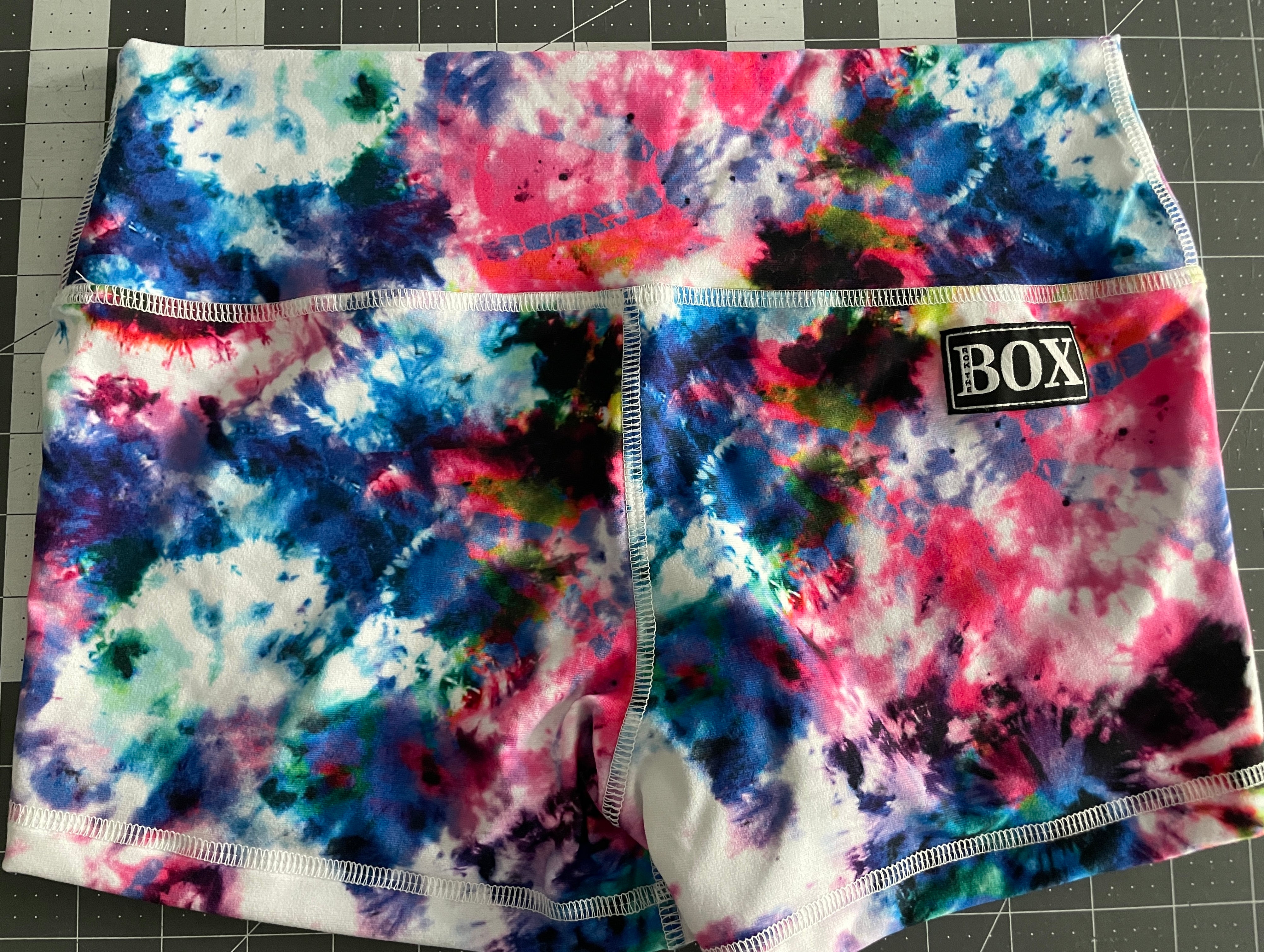 PARTY ON TIEDYE MIDRISE 2.5"inseam SMALL MID WAIST  - OG FabriC