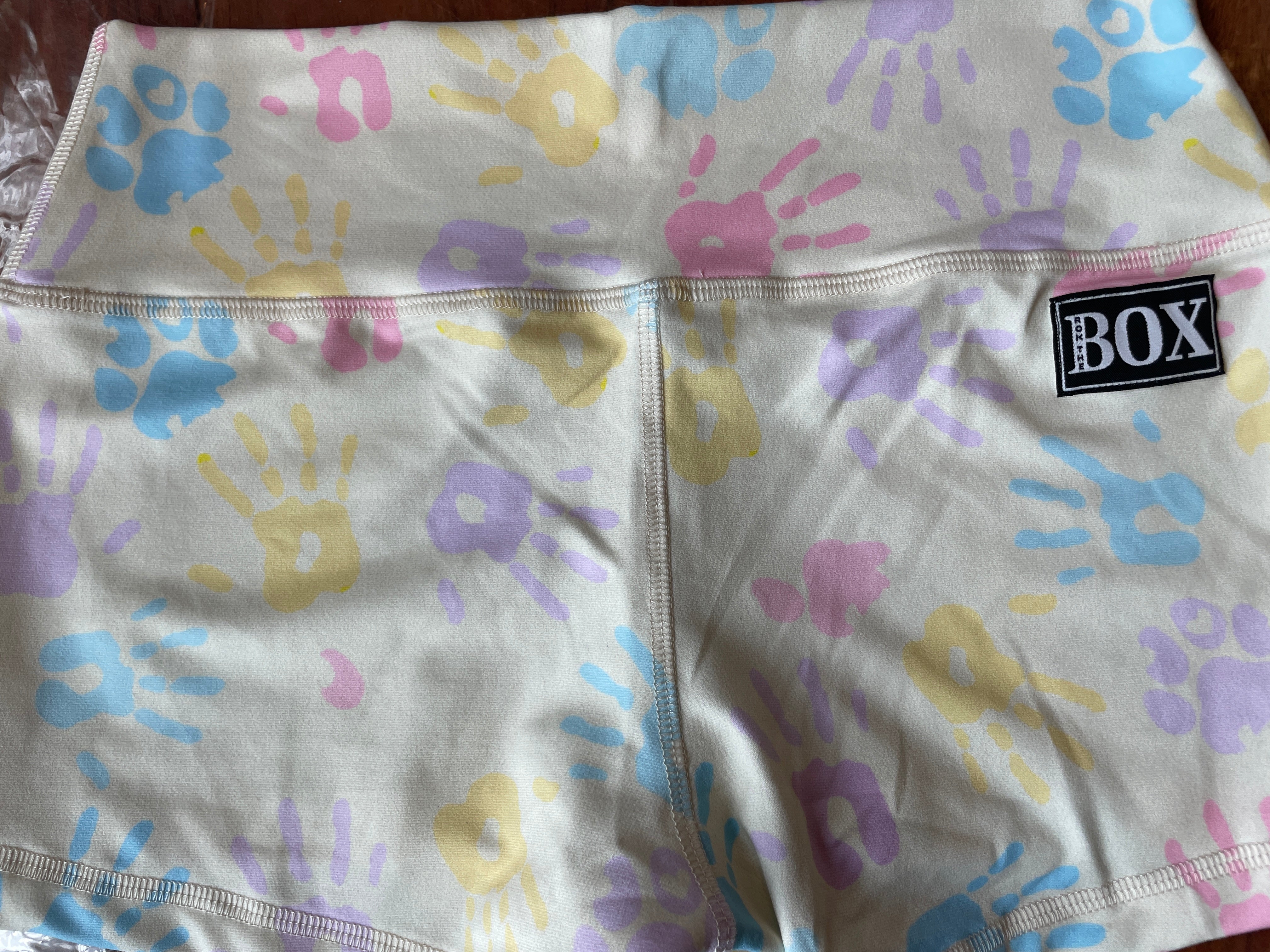 INKED PALMS ON YELLOW MIDRISE 2.5"inseam MEDIUM- OG FabriC