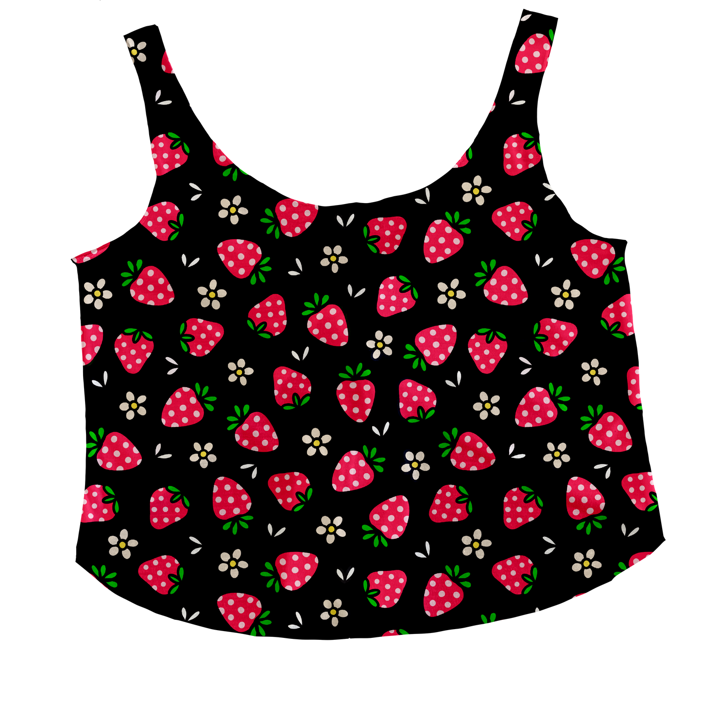 Blk Berries Tieback Tank