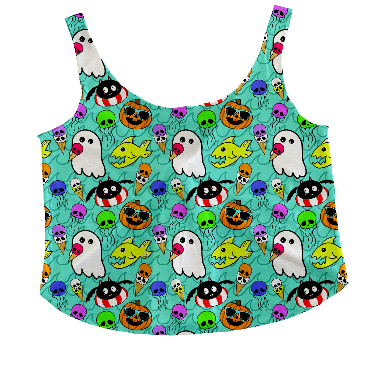 Spooky Beach Party Tieback Tank