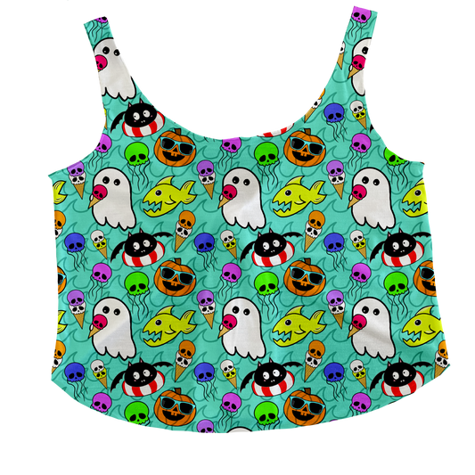 Spooky Beach Party Tieback Tank