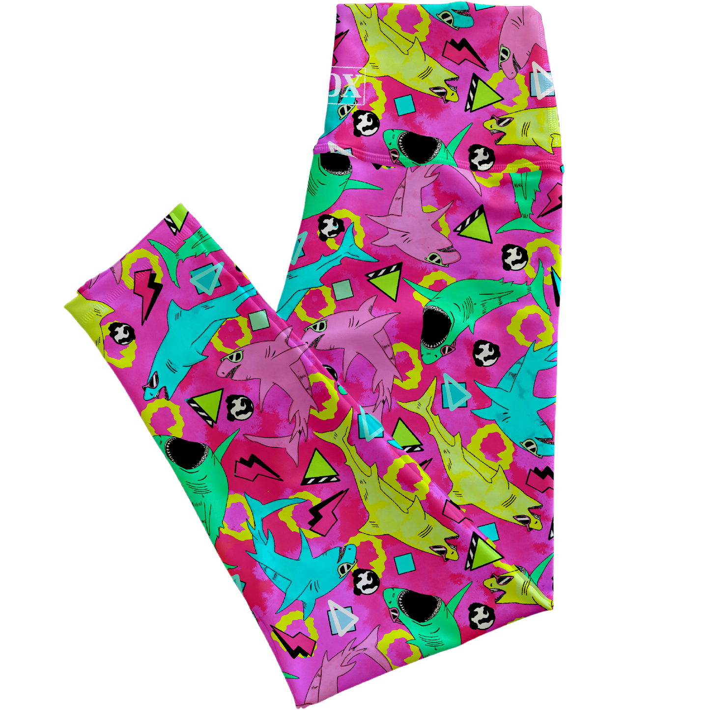 Rad Sharks (Pink) Regular Rise Leggings