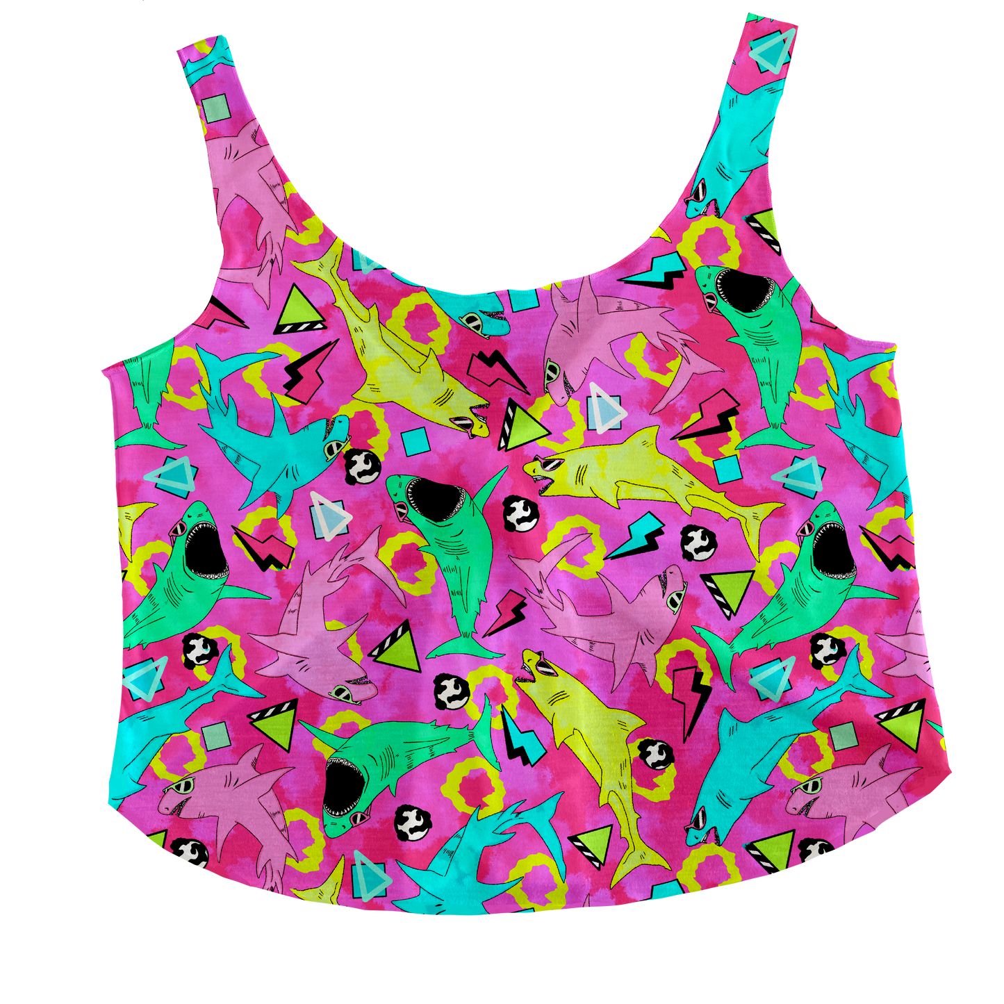 Rad Sharks (Pink) Tieback Tank