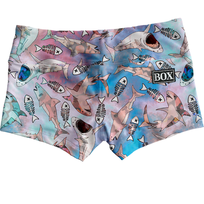 Pastel Shark Attack Shorts WITH POCKETS