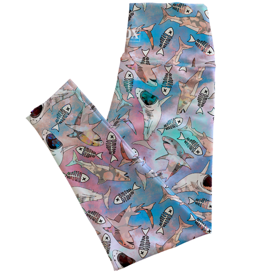 Pastel Shark Attack Regular Rise Leggings